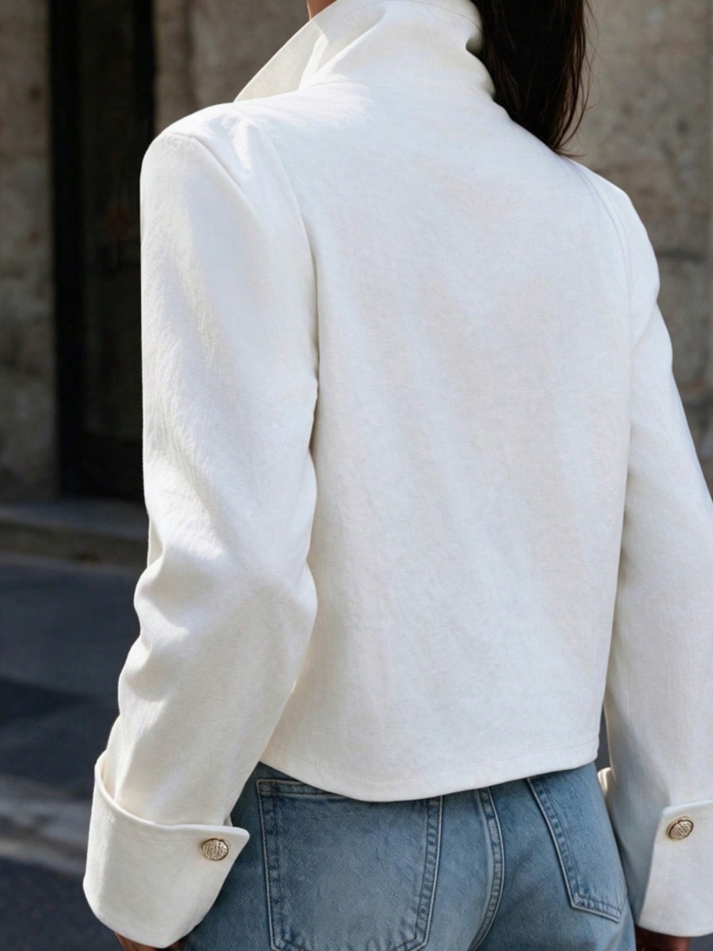 Classic Solid Button High collar Lightweight Trench Coat - Picture 2 of 7
